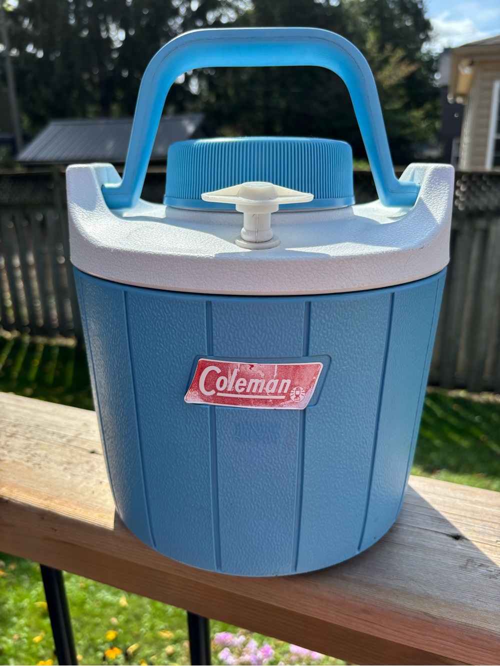 Vintage Coleman Blue Water Jug Cooler
